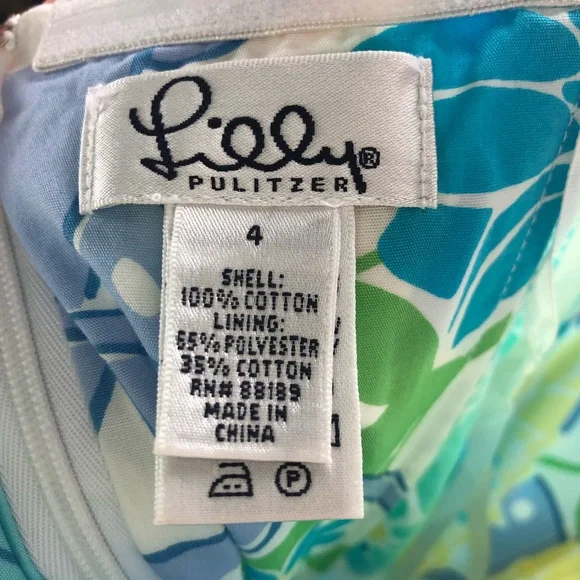 Lilly Pulitzer White Label Floral Spring Summer Strapless Dress 417 - Picture 8 of 9